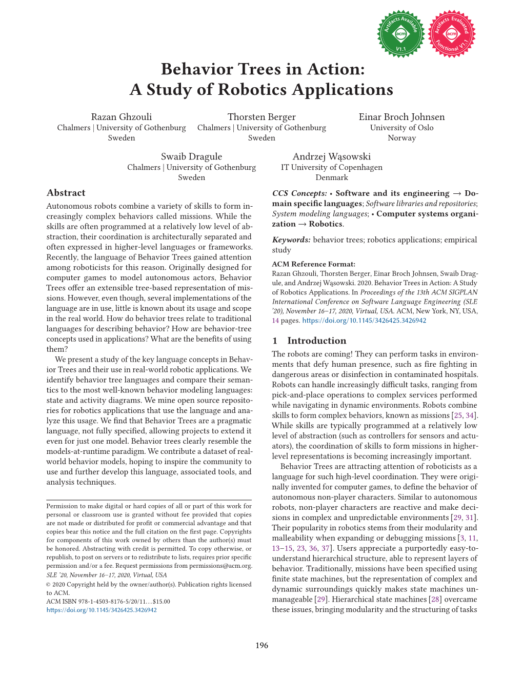 Behavior Trees in Action: a Study of Robotics Applications