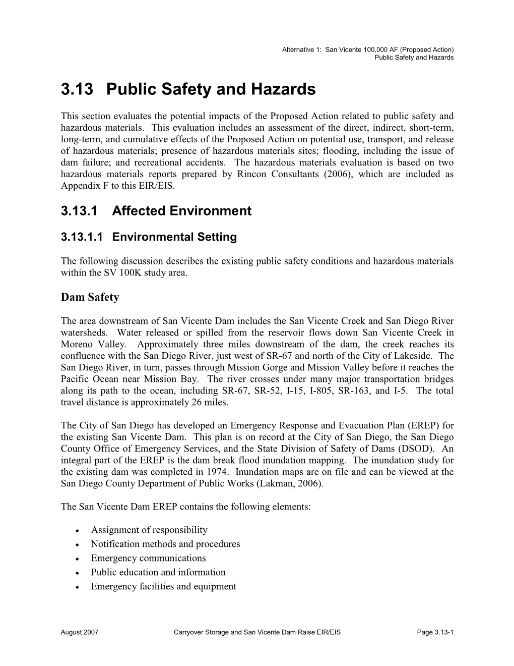 3.13 Public Safety and Hazards