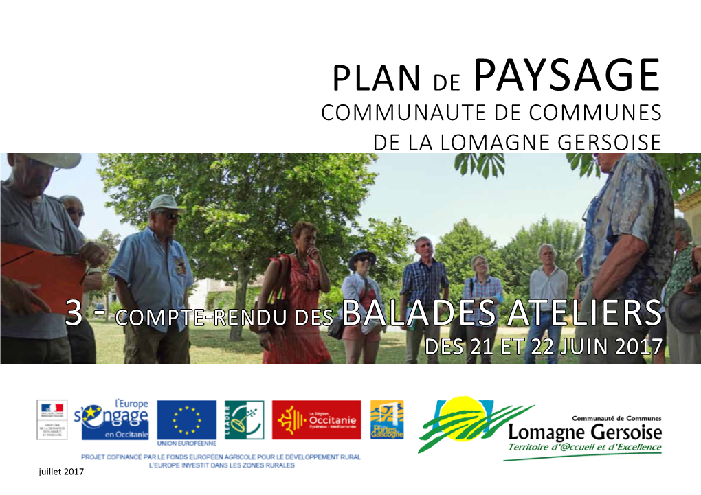 Plan De Paysage Communaute De Communes De La Lomagne Gersoise