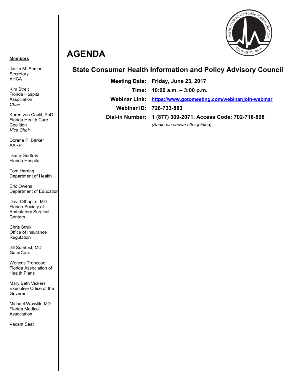 State Consumer Health Information and Policy Advisory Council