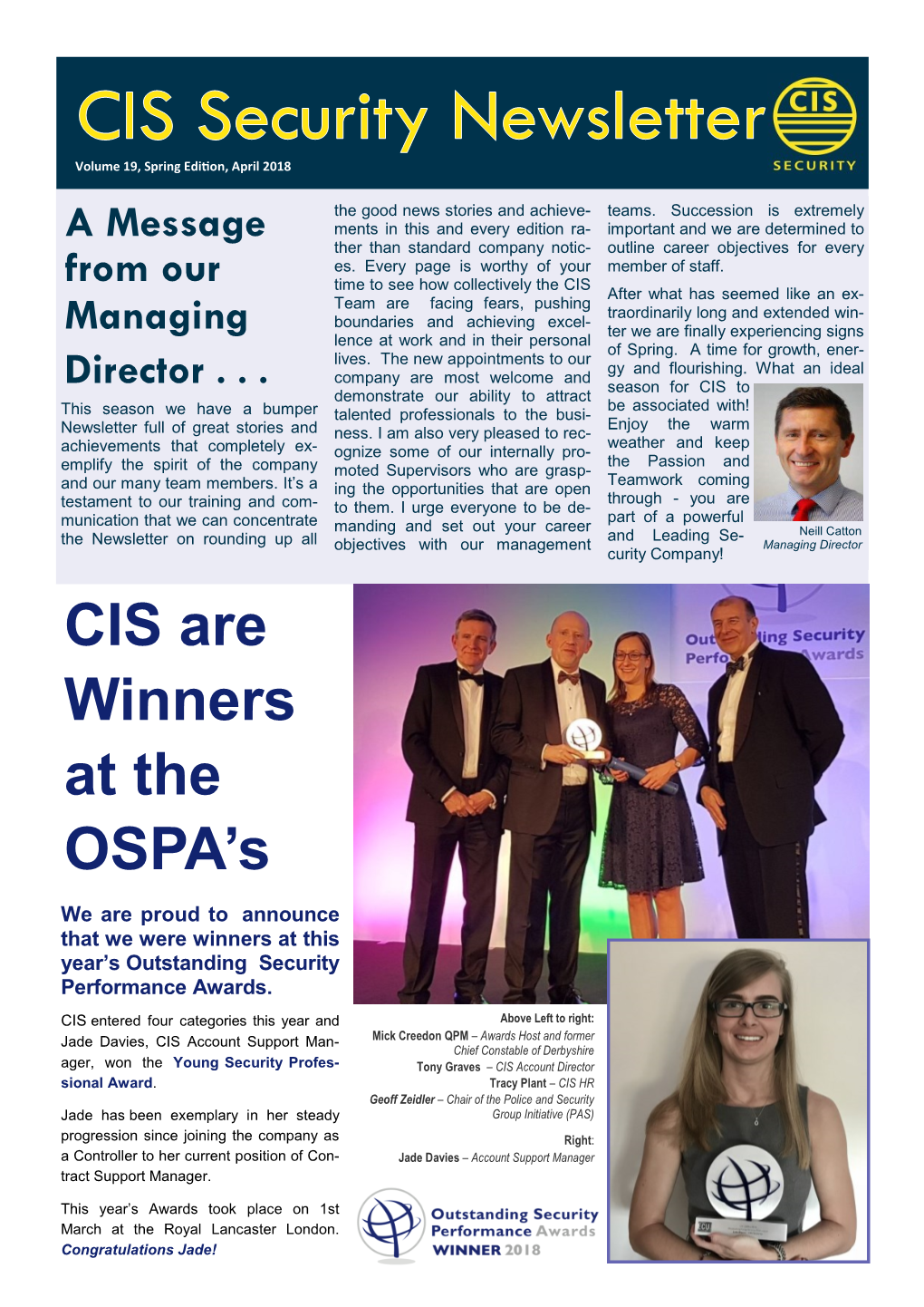 CIS Security Newsletter Spring 2018