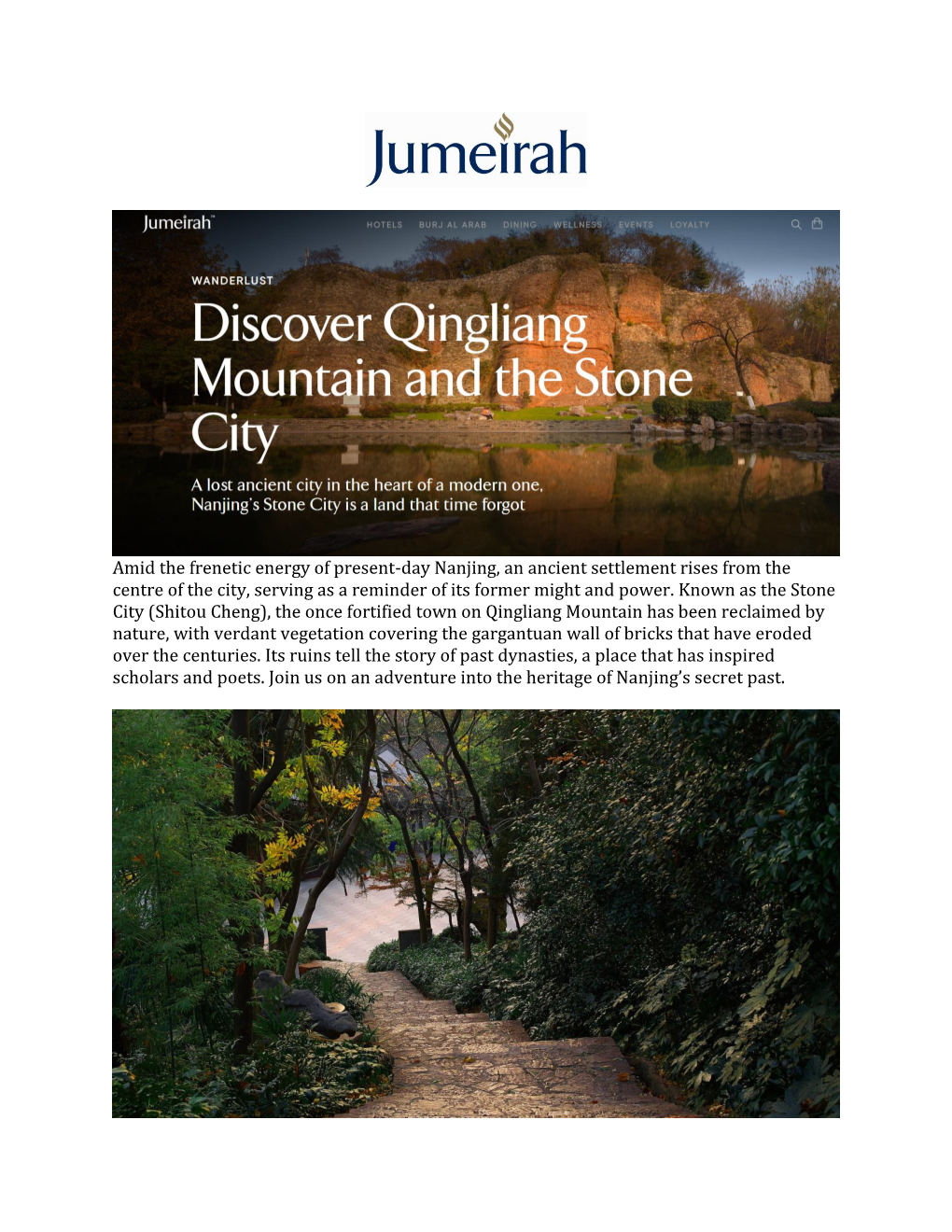 Amid the Frenetic Energy of Present-Day Nanjing, an Ancient Settlement Rises from the Centre of the City, Serving As a Reminder of Its Former Might and Power