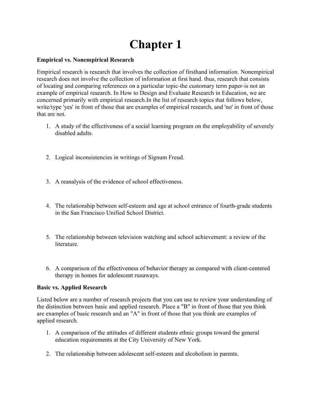 Empirical Vs. Nonempirical Research