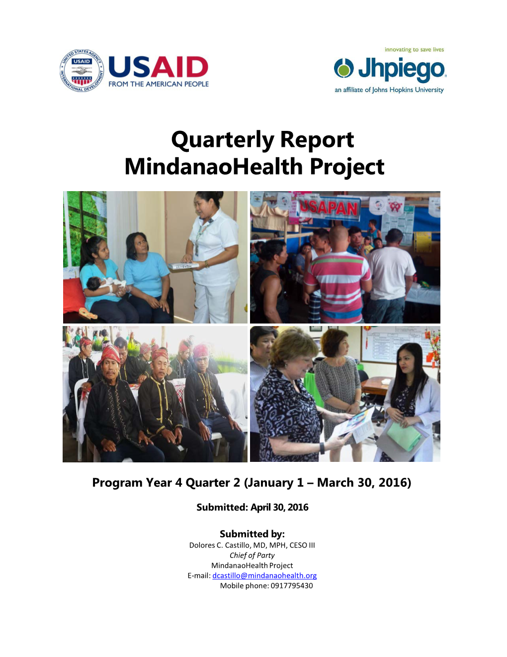 Quarterly Report Mindanaohealth Project