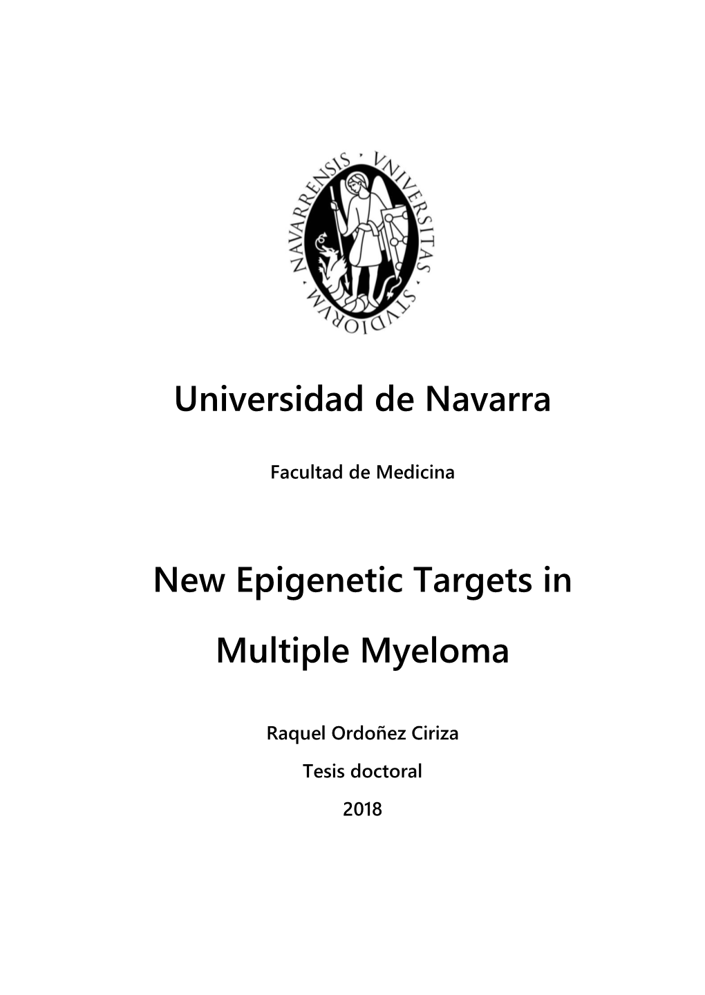 New Epigenetic Targets in Multiple Myeloma