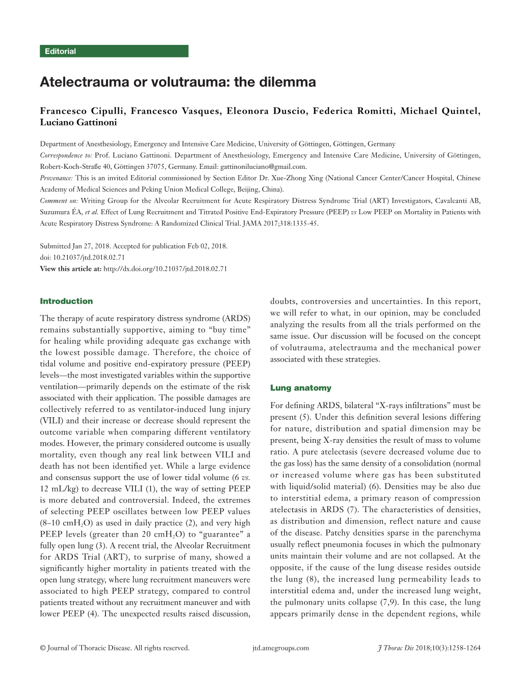 Atelectrauma Or Volutrauma: the Dilemma