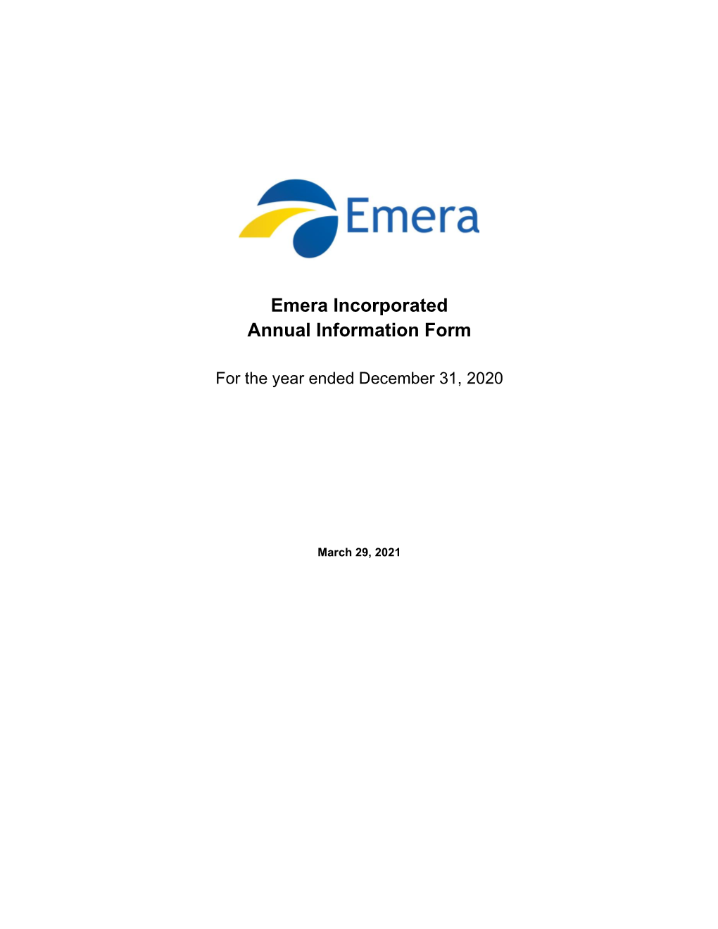 Emera Incorporated Annual Information Form