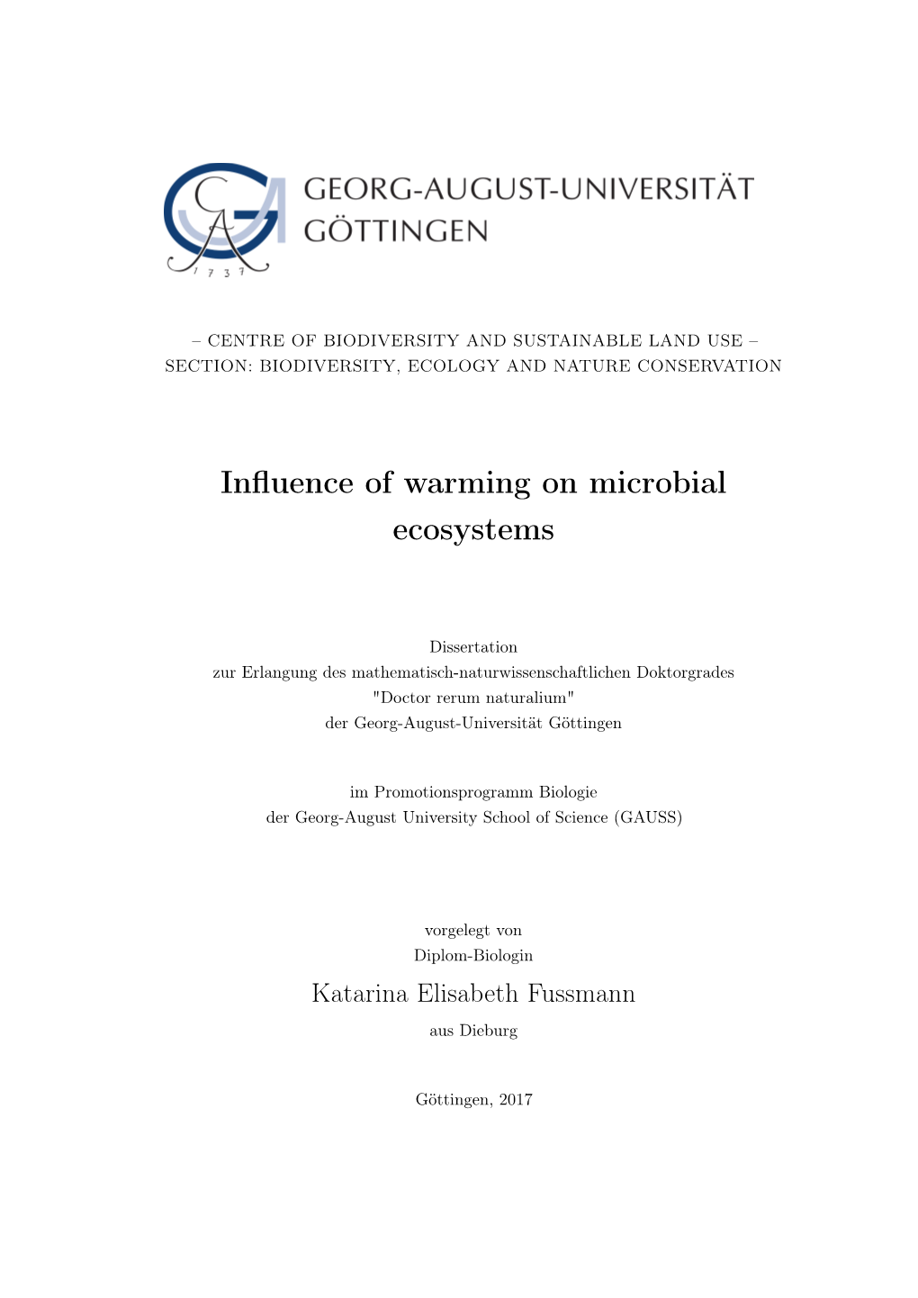 Influence of Warming on Microbial Ecosystems