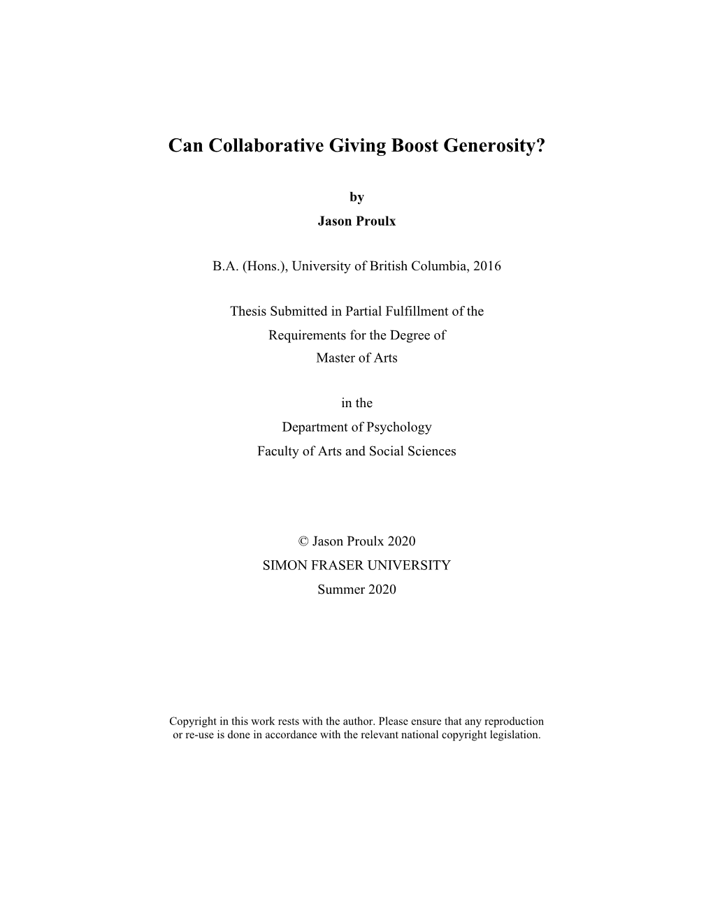 Can Collaborative Giving Boost Generosity?