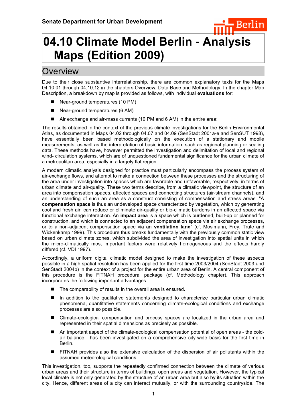 04.10 Climate Model Berlin - Analysis Maps (Edition 2009)