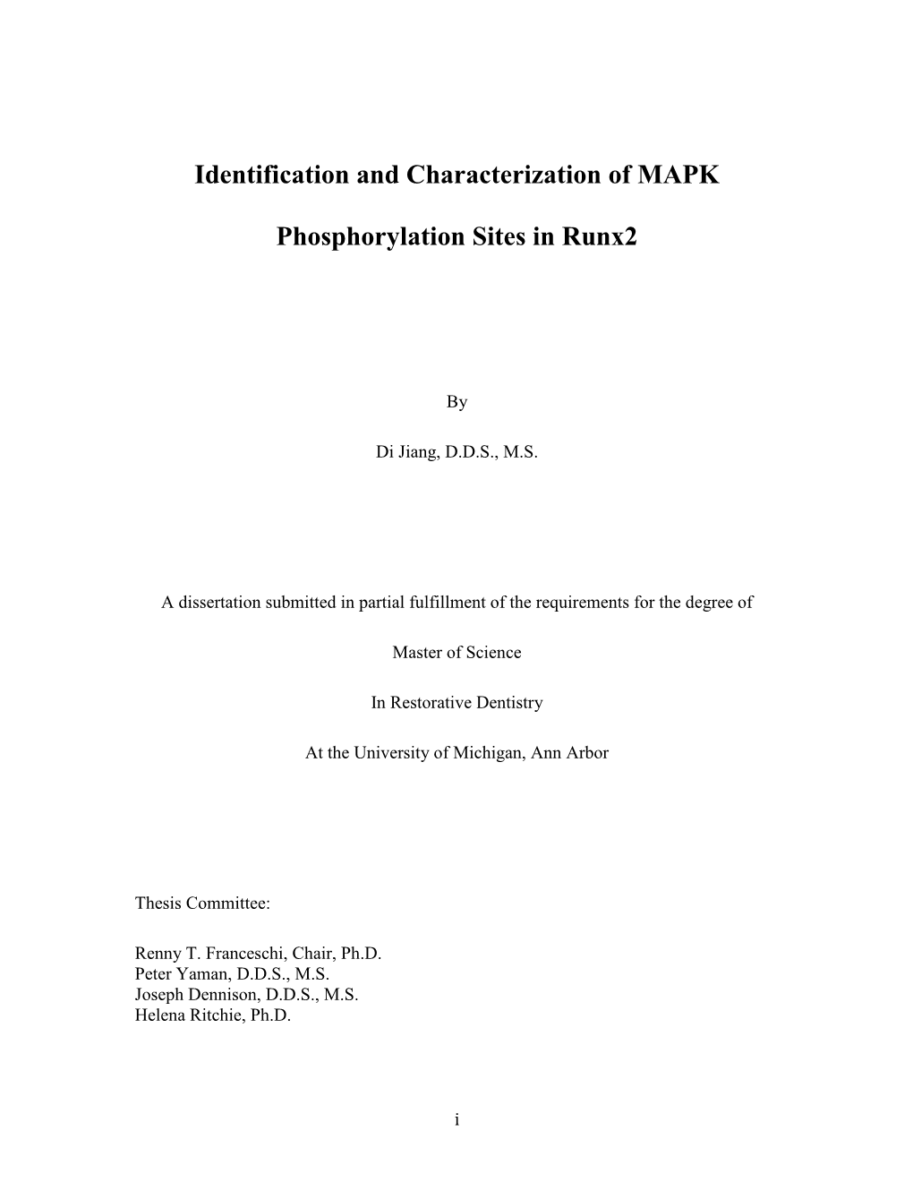 Identification and Characterization of MAPK Phosphorylation Sites In