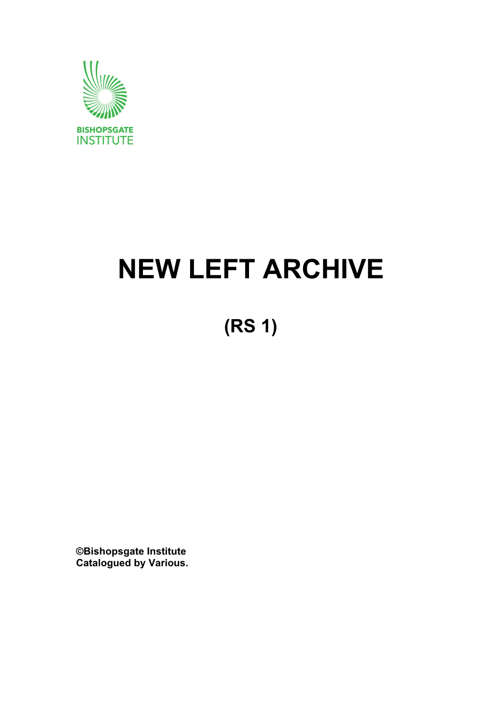 New Left Archive