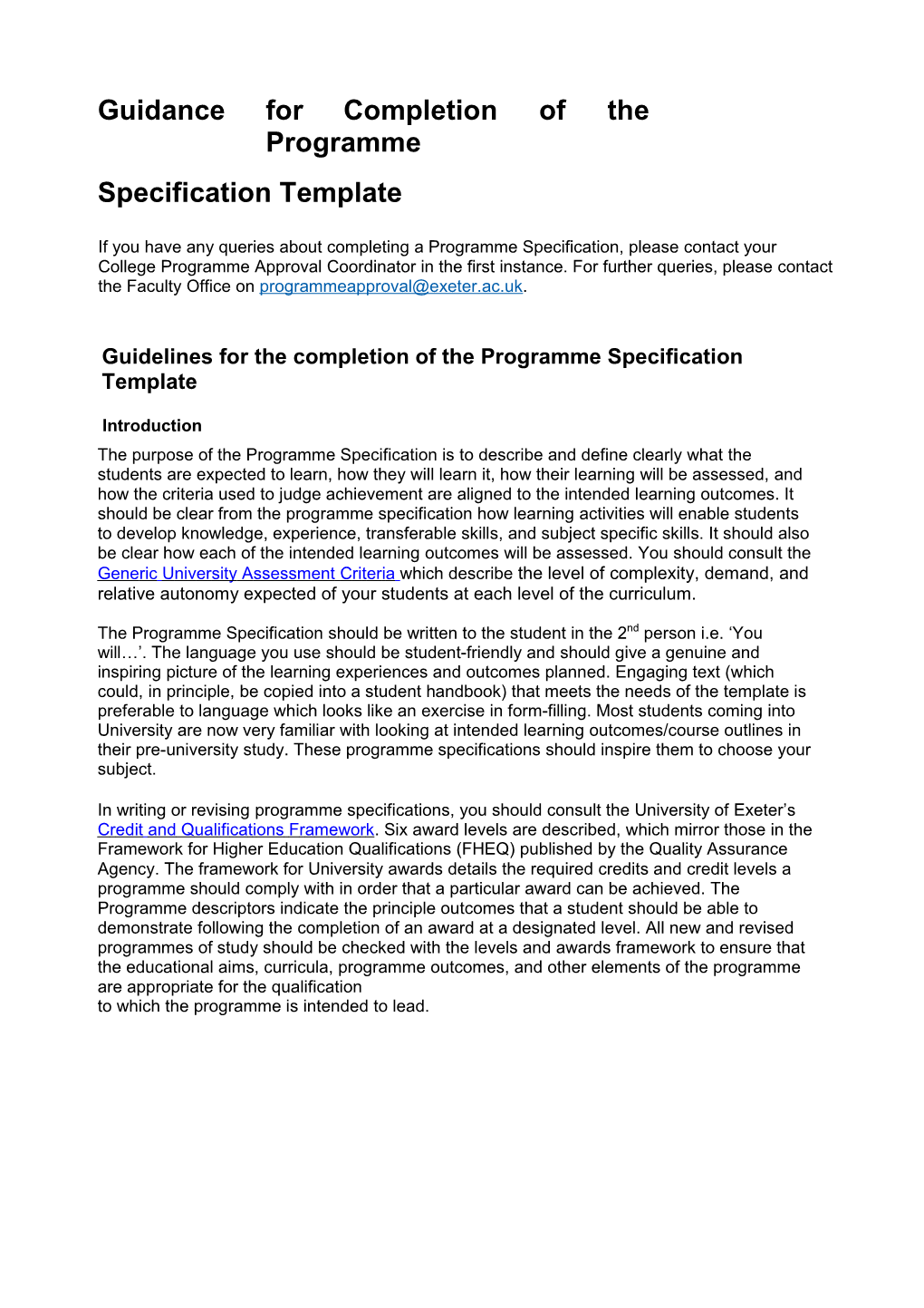 Module Description Template: Guidance For Completion