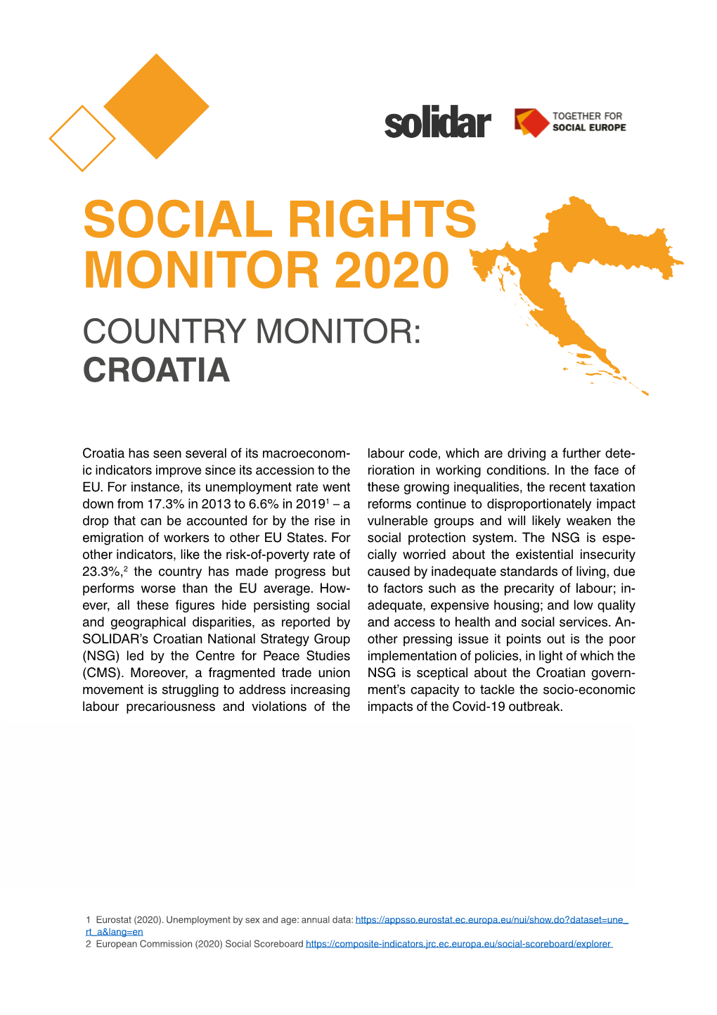 Social Rights Monitor 2020 Country Monitor: Croatia