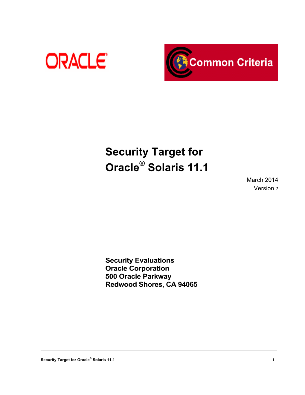 Security Target for Oracle Solaris 11.1 Version 2