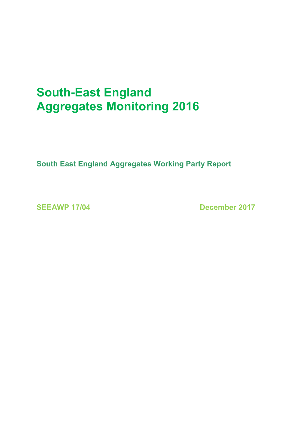 South-East England Aggregates Monitoring 2016