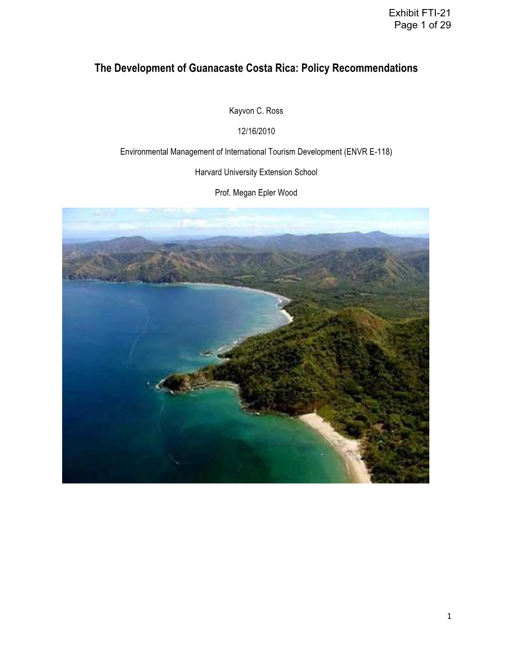 Guanacaste Destination Management. Final Copy