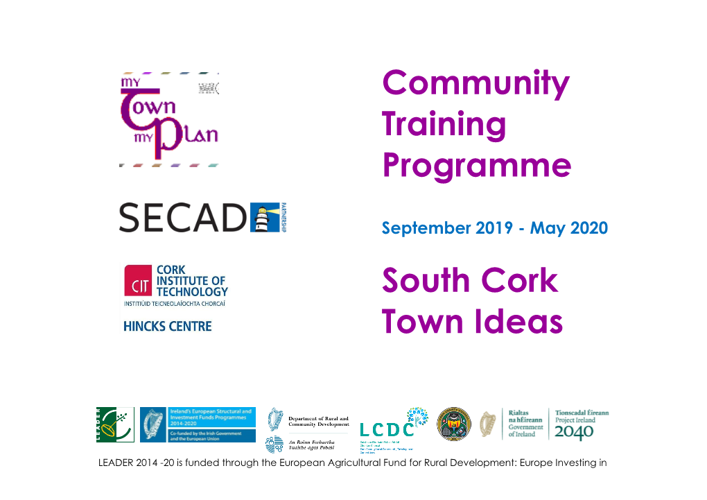 Community Training Programme South Cork Town Ideas