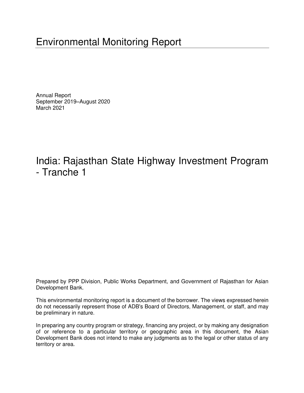 49228-002: Rajasthan State Highway Investment Program