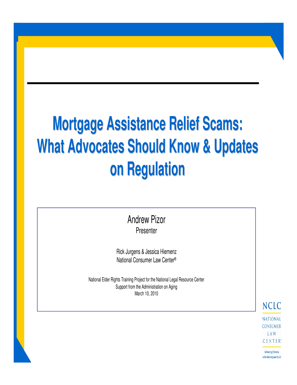 Mortgage Assistance Relief Scams