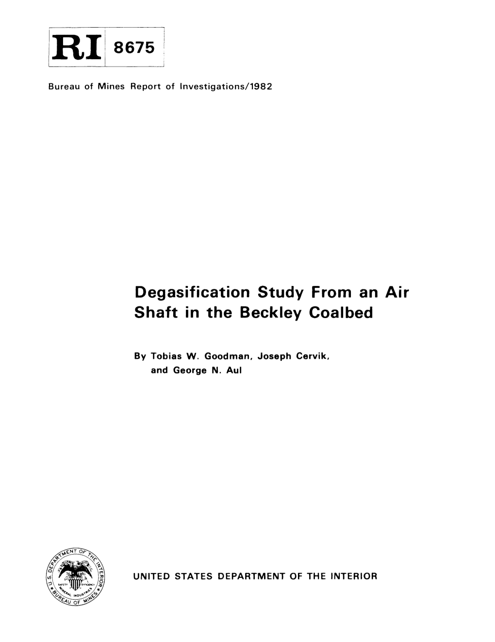 Degasification Study from an Air Shaft in the Beckley Coalbed