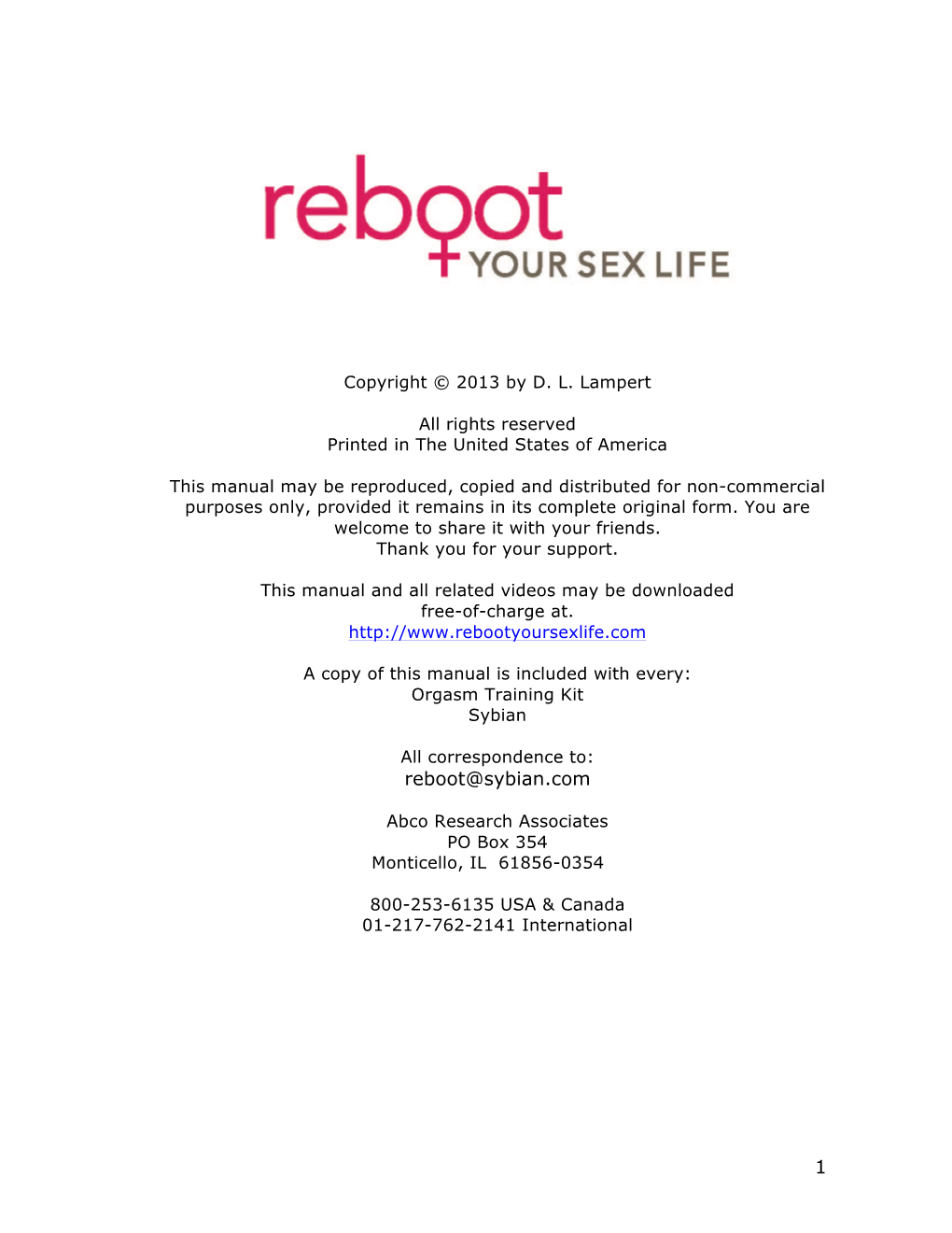 Reboot Your Sex Life Program