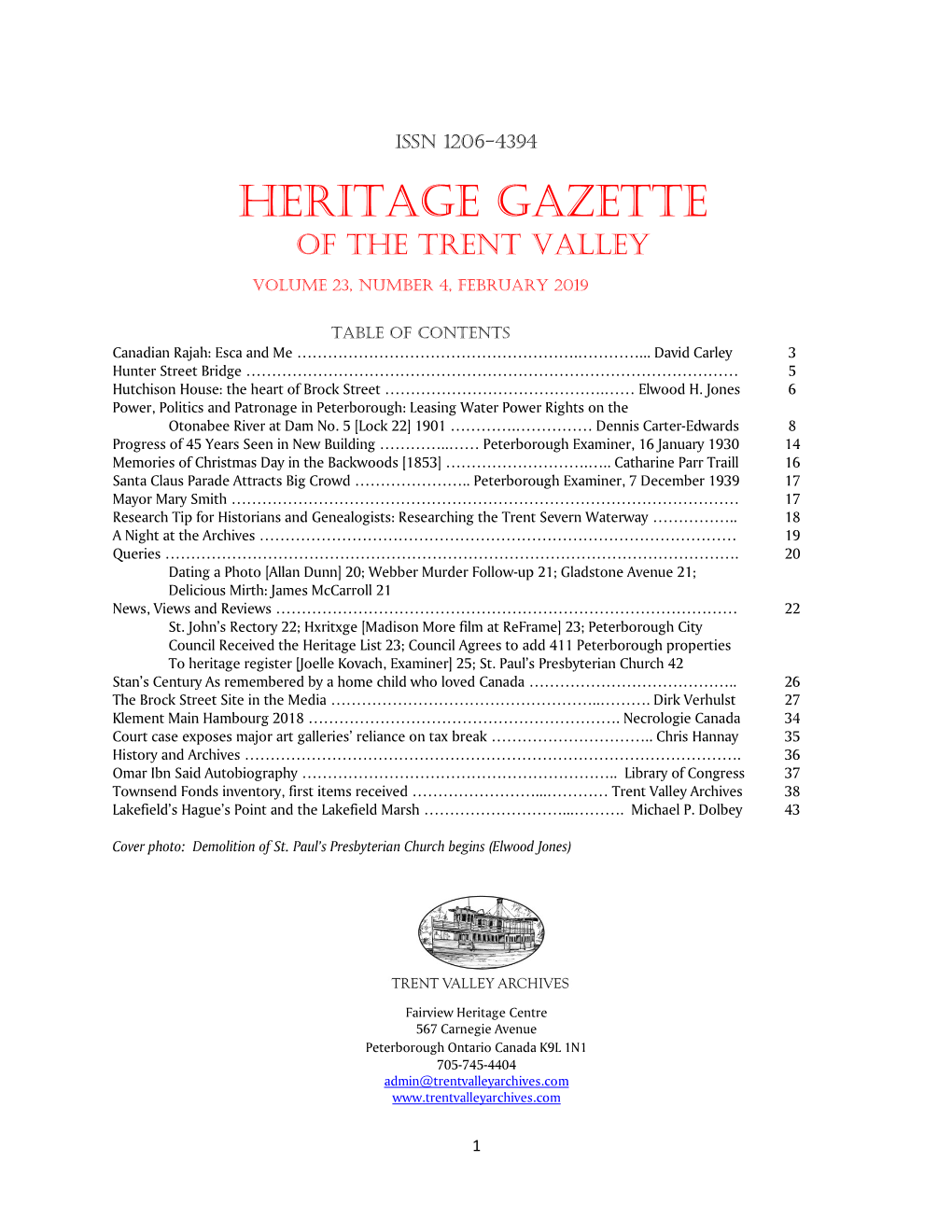 Heritage Gazette of the Trent Valley