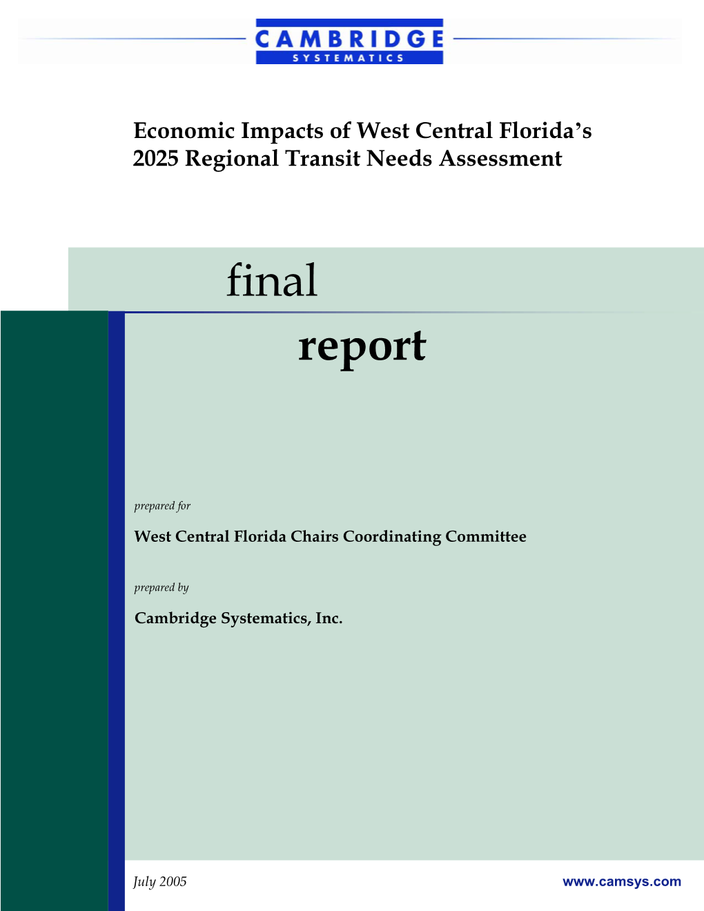 Economic Impacts of West Central Florida's 2025 Regional Transit