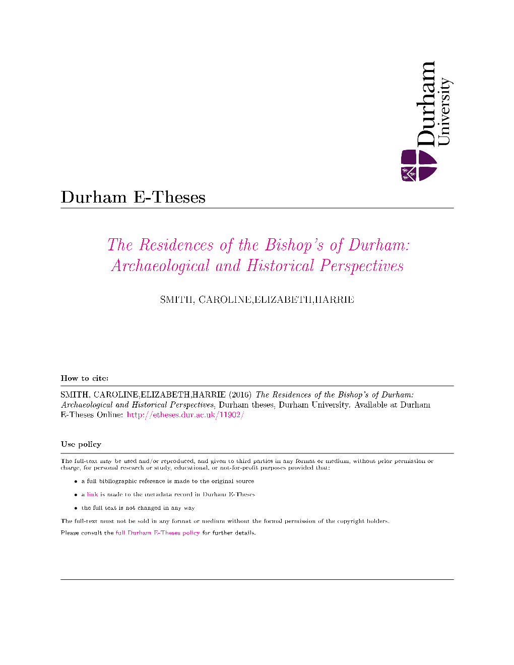 Durham E-Theses