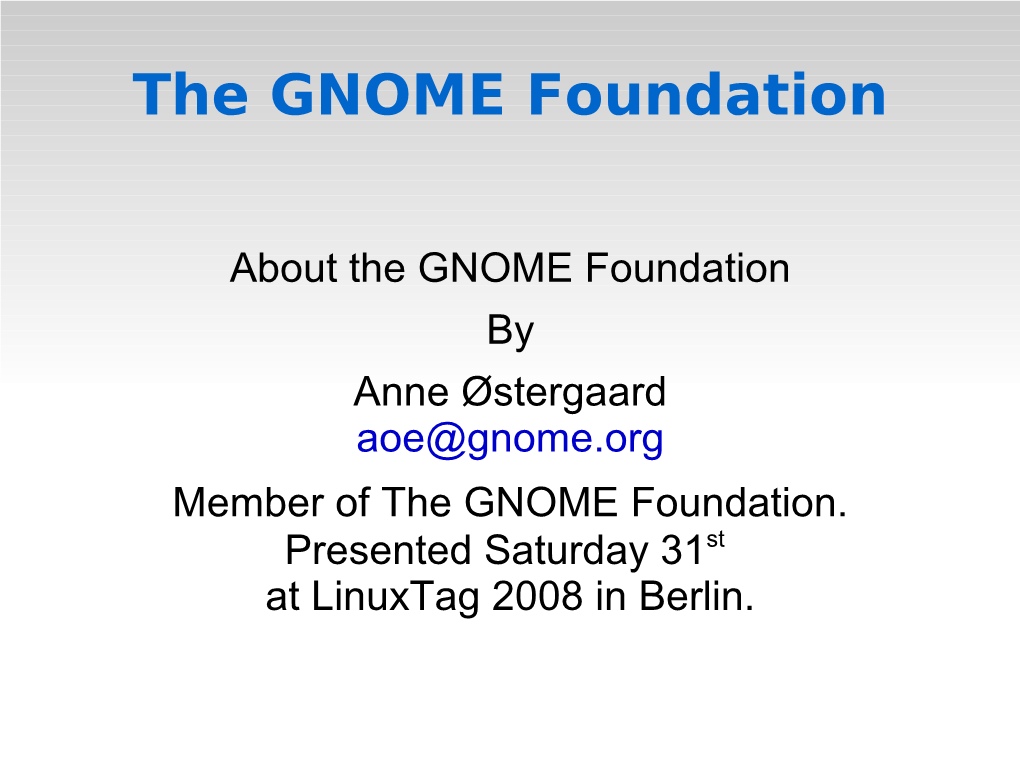 The GNOME Foundation