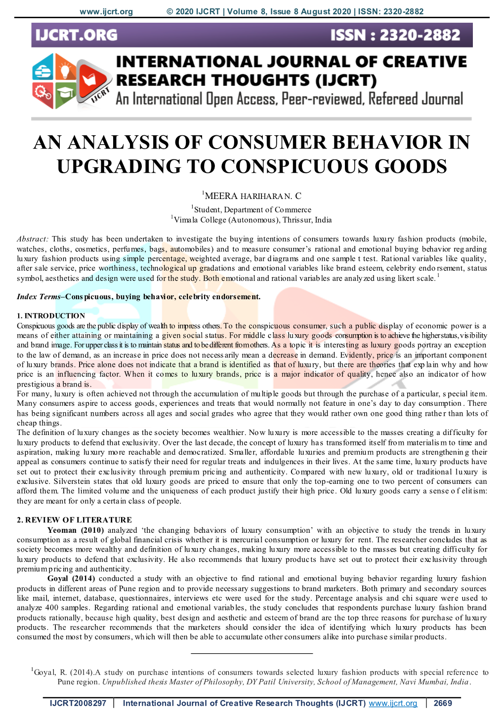 An Analysis of Consumer Behavior in Upgrading to Conspicuous Goods