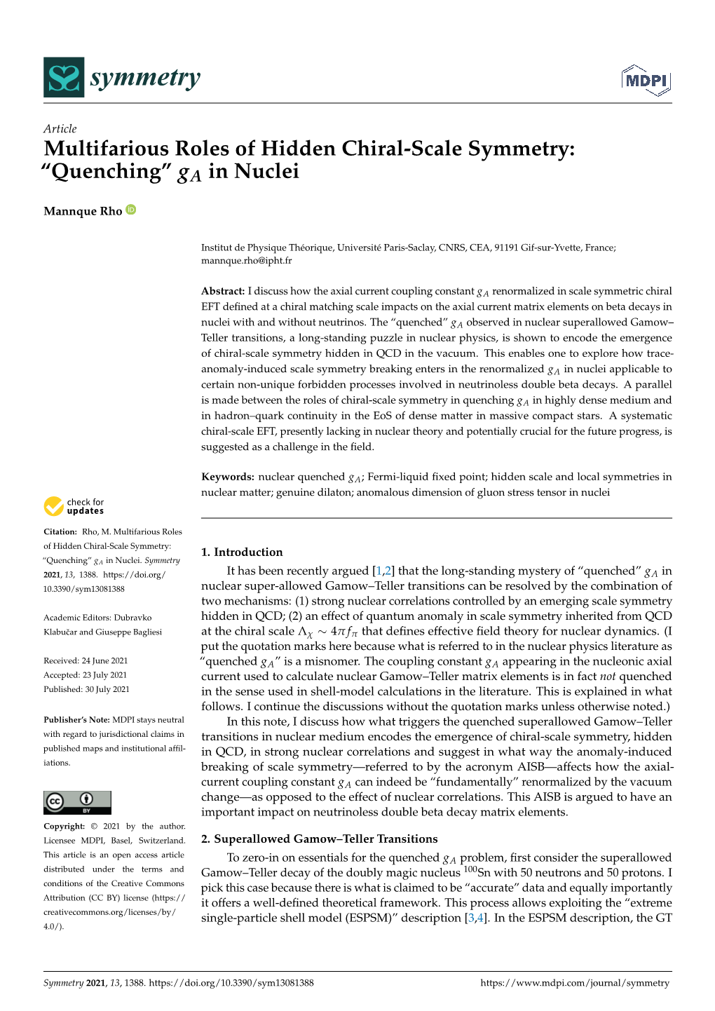 Quenching” Ga in Nuclei