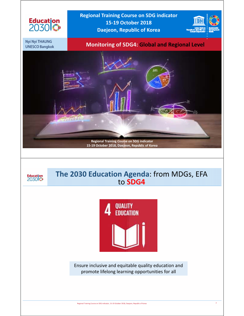 The 2030 Education Agenda: from Mdgs, EFA to SDG4