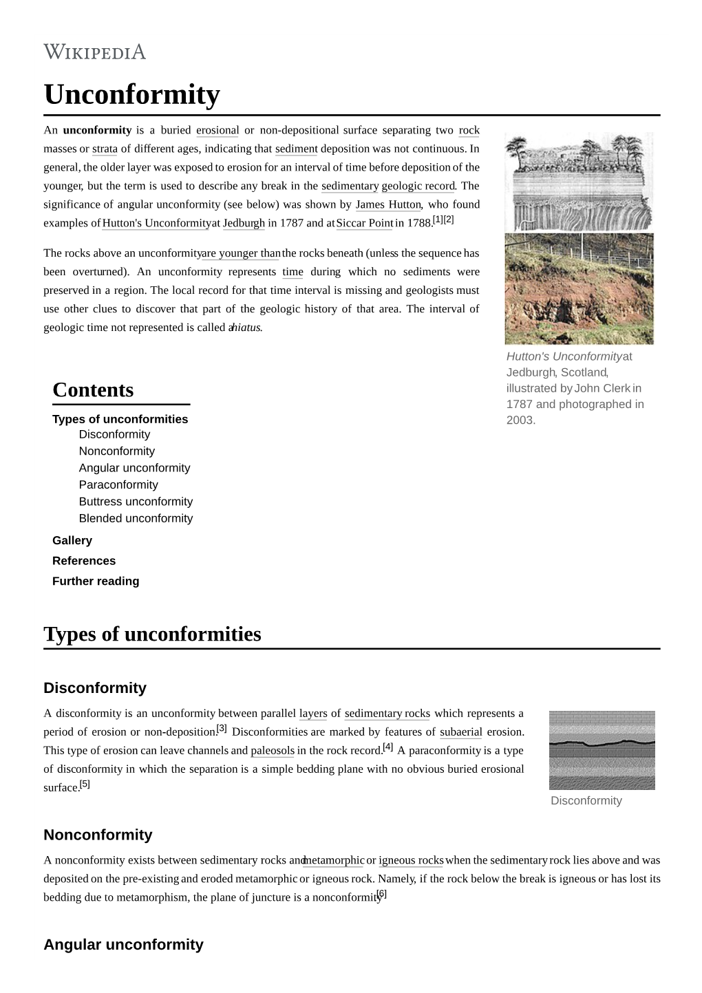 Unconformity