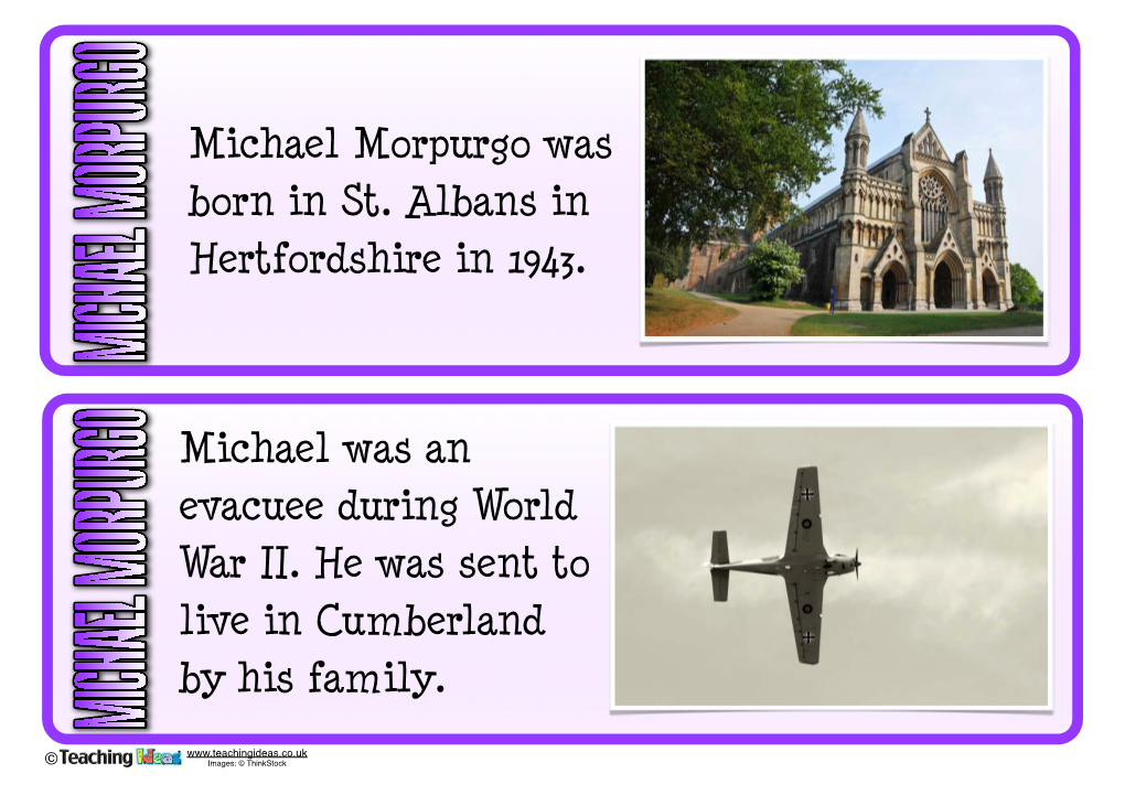 Michael Morpurgo Fact Cards