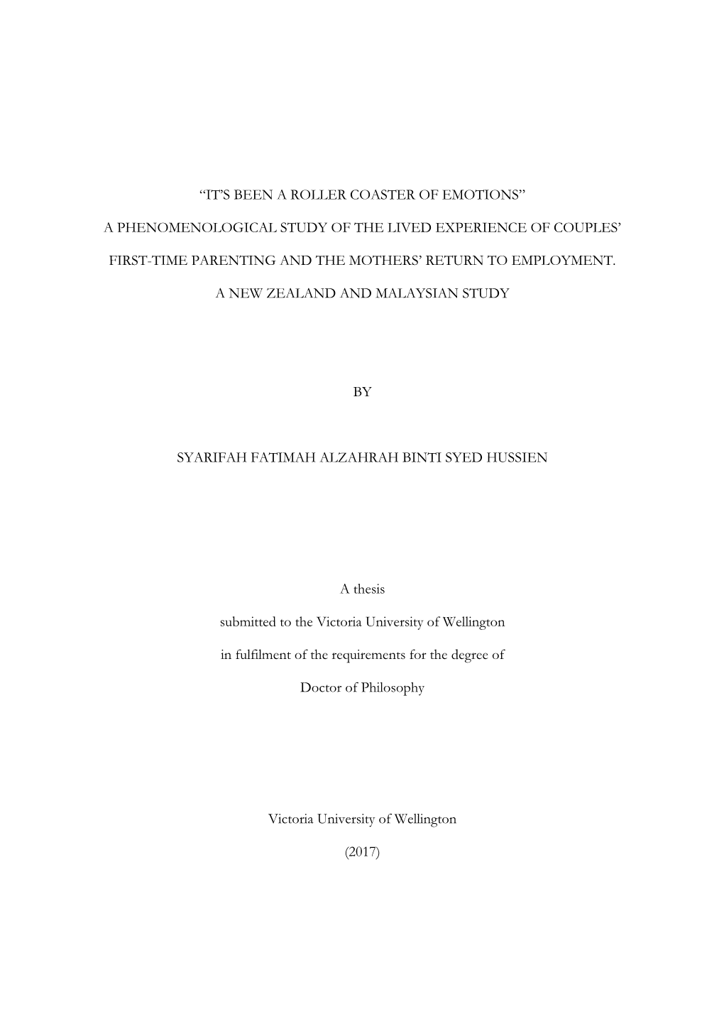 A Phenomenological Study of the Lived Experience of Couples’