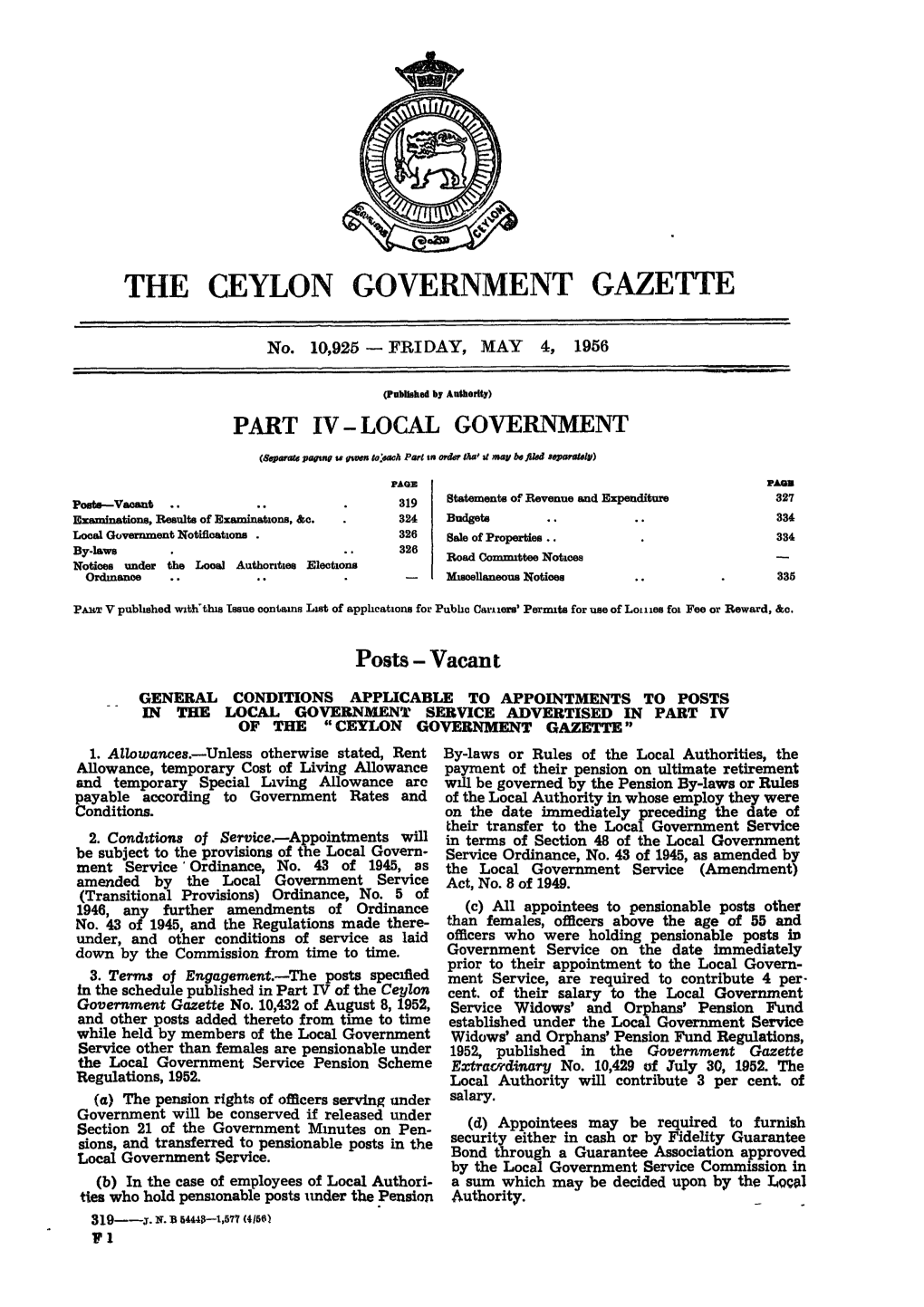 The Ceylon Government Gazette