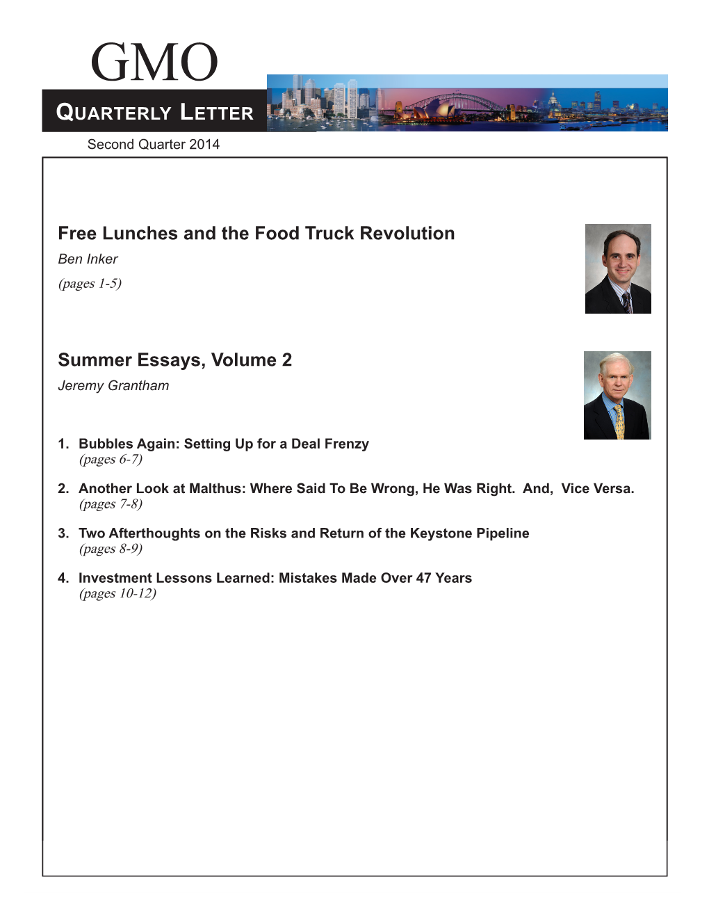 Free Lunches and the Food Truck Revolution Summer Essays