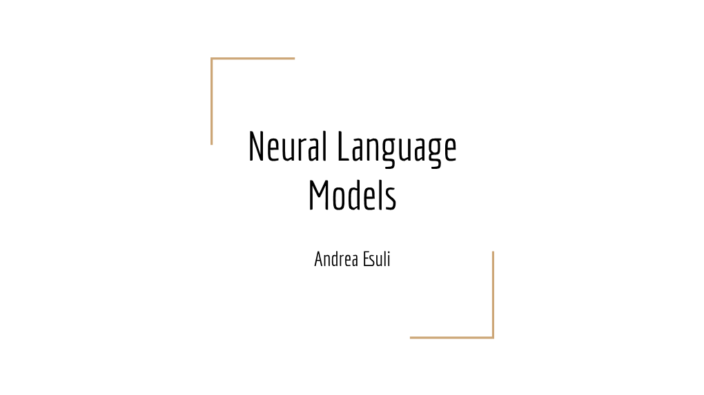 Neural Language Models