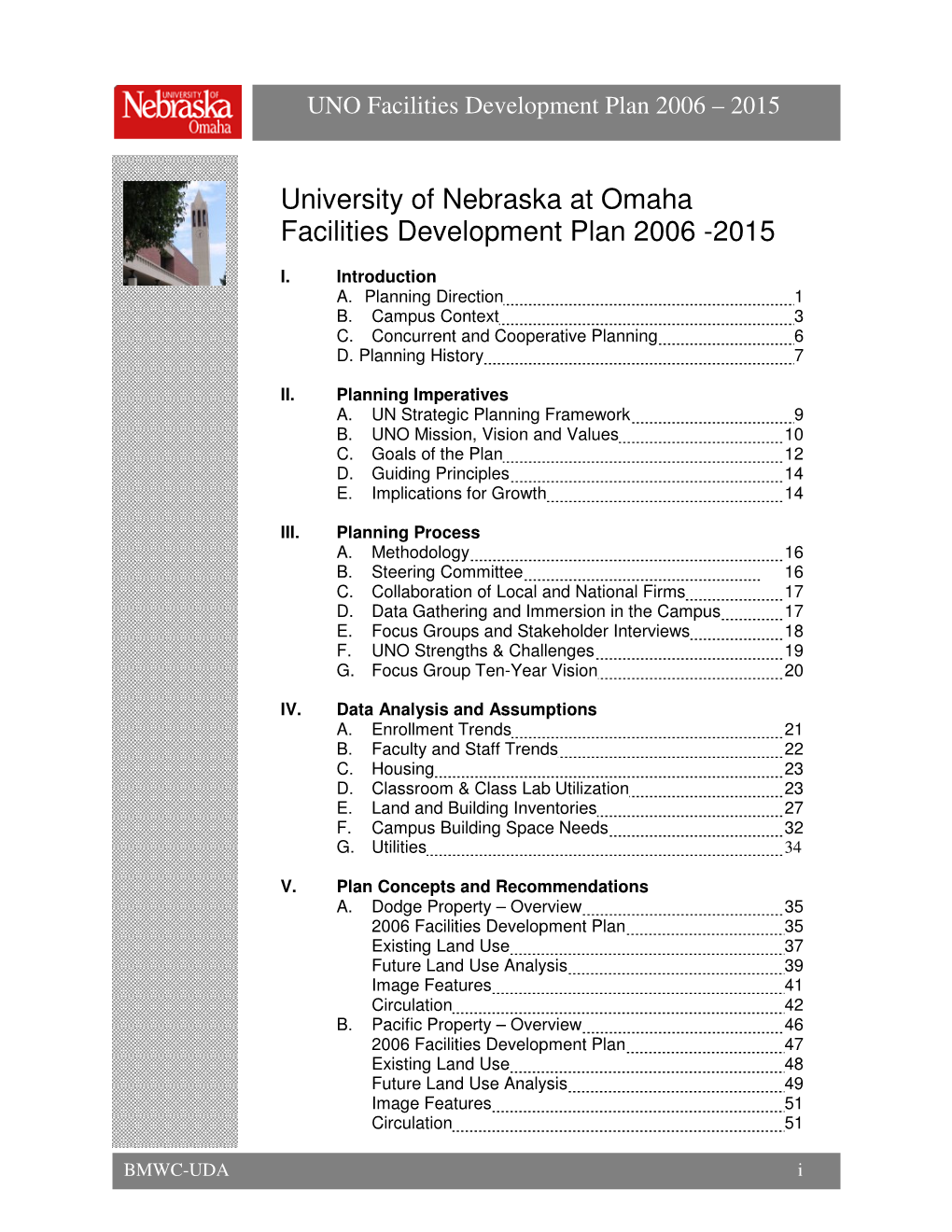 University of Nebraska at Omaha Facilities Development Plan 2006 -2015