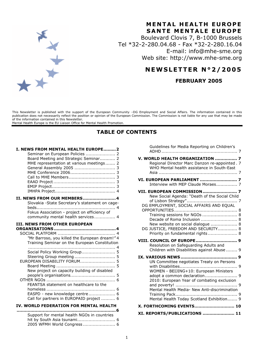 Newsletter N°2/2005