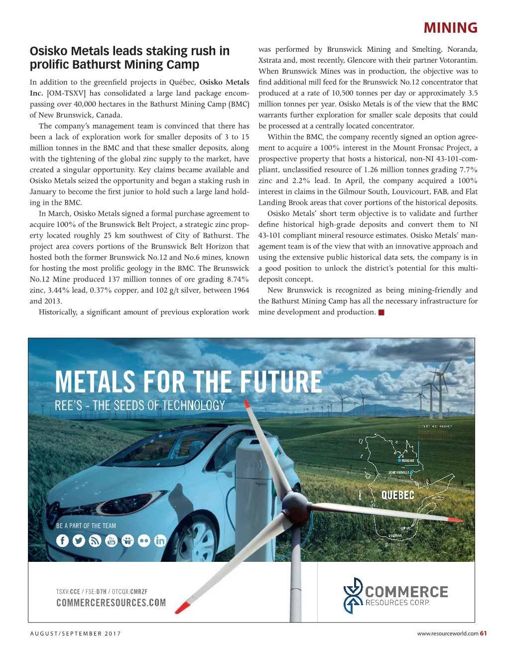Metals for the Future Ree’S - the Seeds of Technology