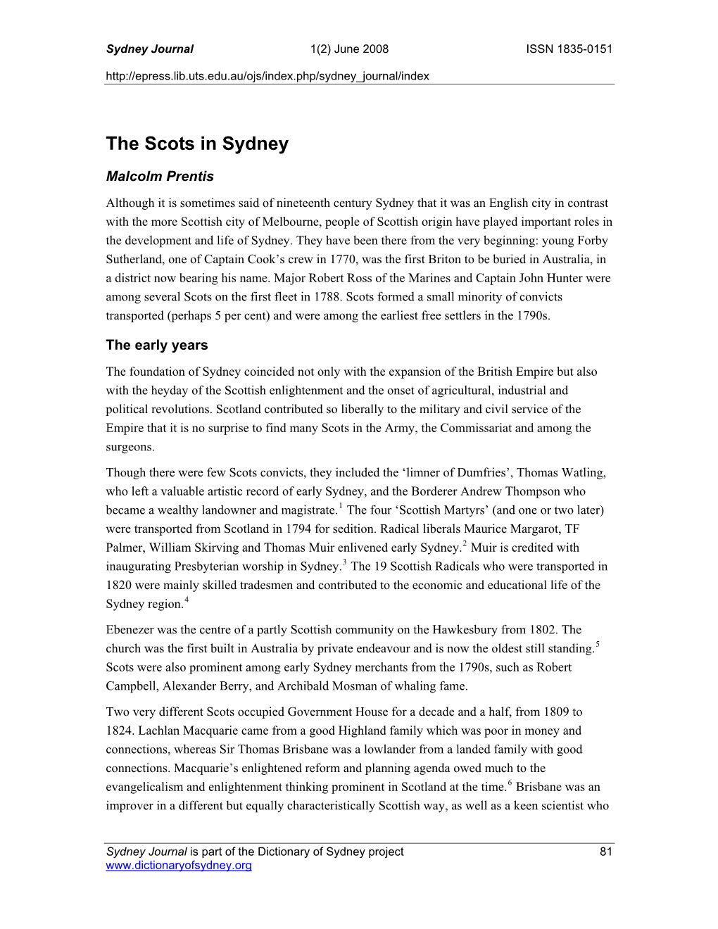 The Scots in Sydney