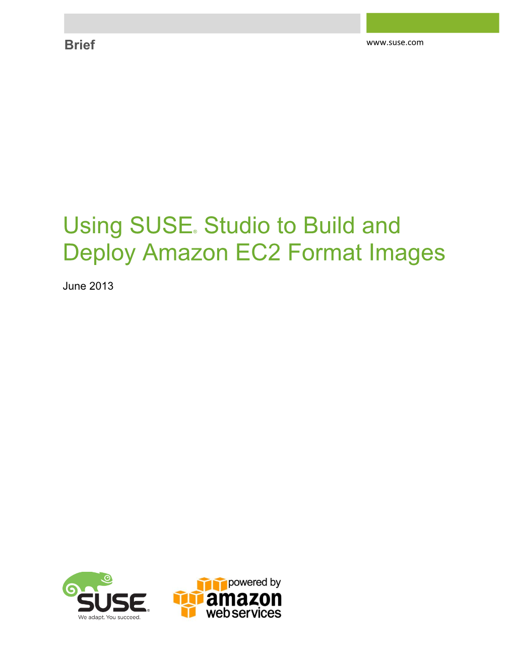 Using SUSE® Studio to Build and Deploy Amazon EC2 Format Images