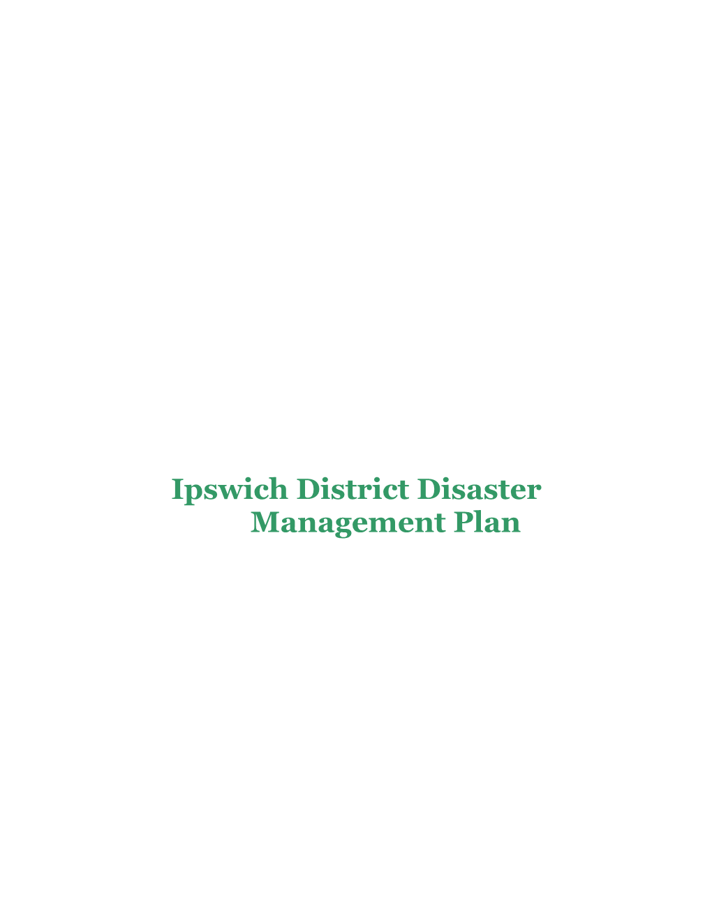 District Disaster Management Plan Template