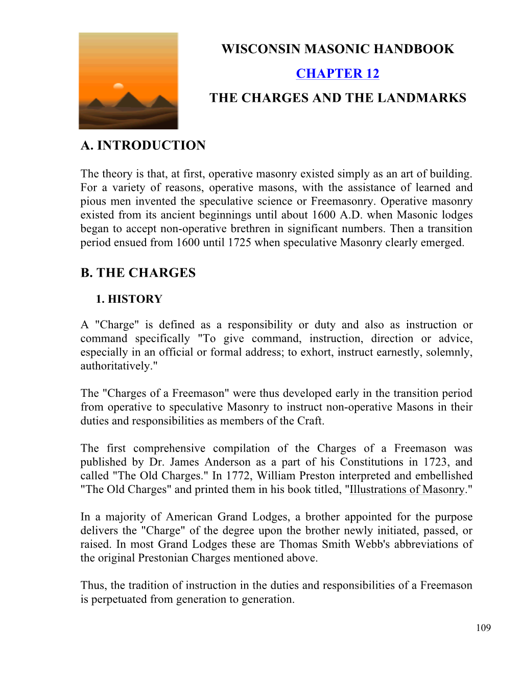 Chapter 12 the Charges and the Landmarks