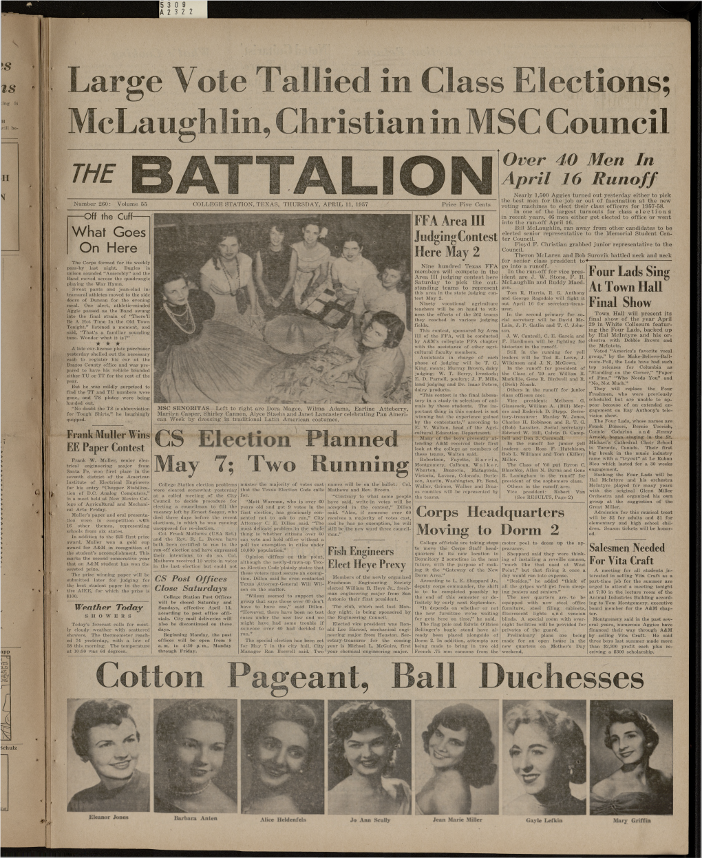 Mclaughlin, Christian in MSC Council Cotton Pageant, Ball Duchesses