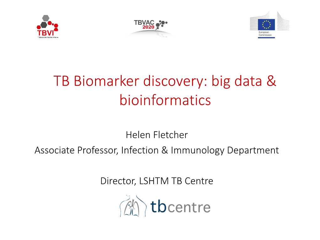 TB Biomarker Discovery: Big Data & Bioinformatics