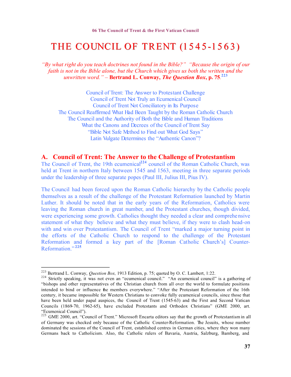 06 the Council of Trent & First Vatican Council