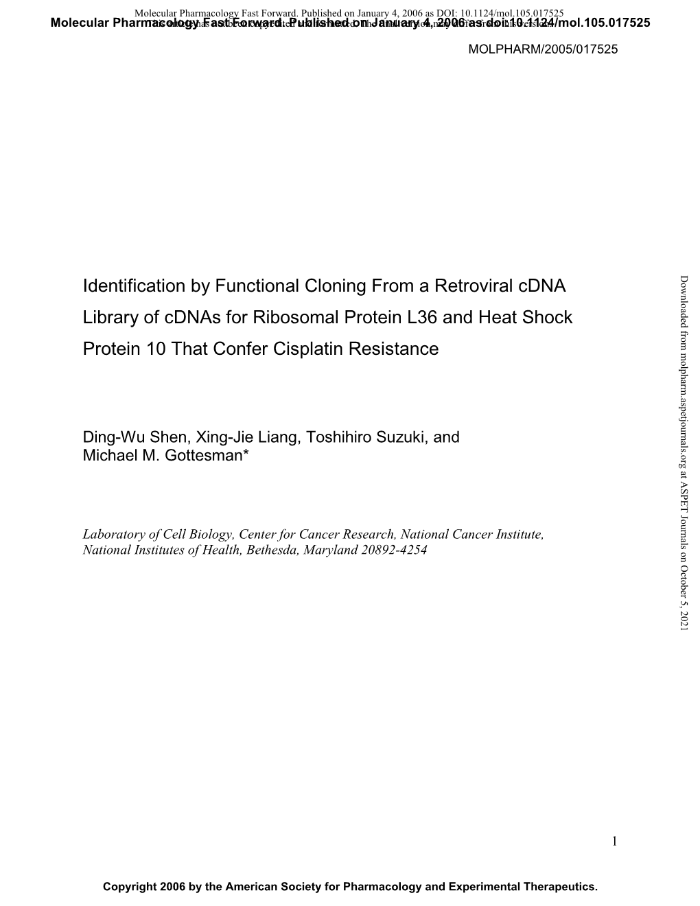 Identification by Functional Cloning from a Retroviral Cdna Library of Cdnas for Ribosomal Protein L36 and Heat Shock